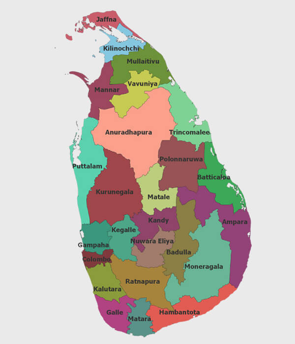 sri lanka travel map